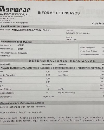 LABORATORIO AGROPAR INFORME